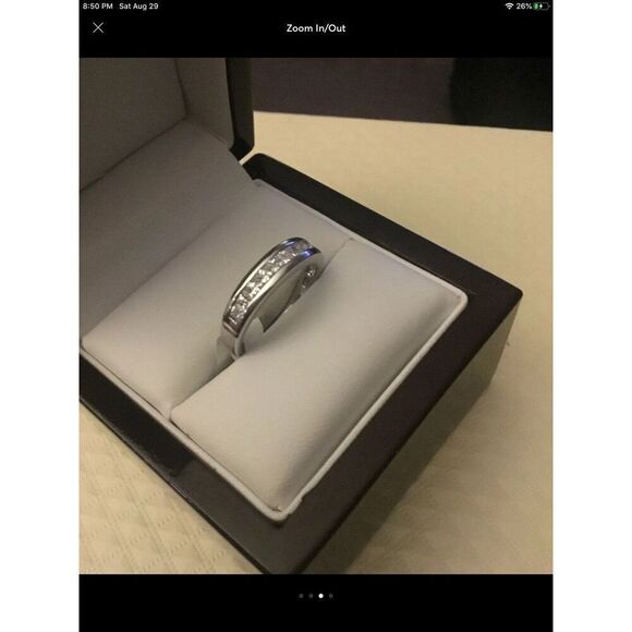 Gorgeous 1 Ct. Round Cut Princess Set Sim Diamond Eternity Band Ring Sz 9 - Picture 3 of 4